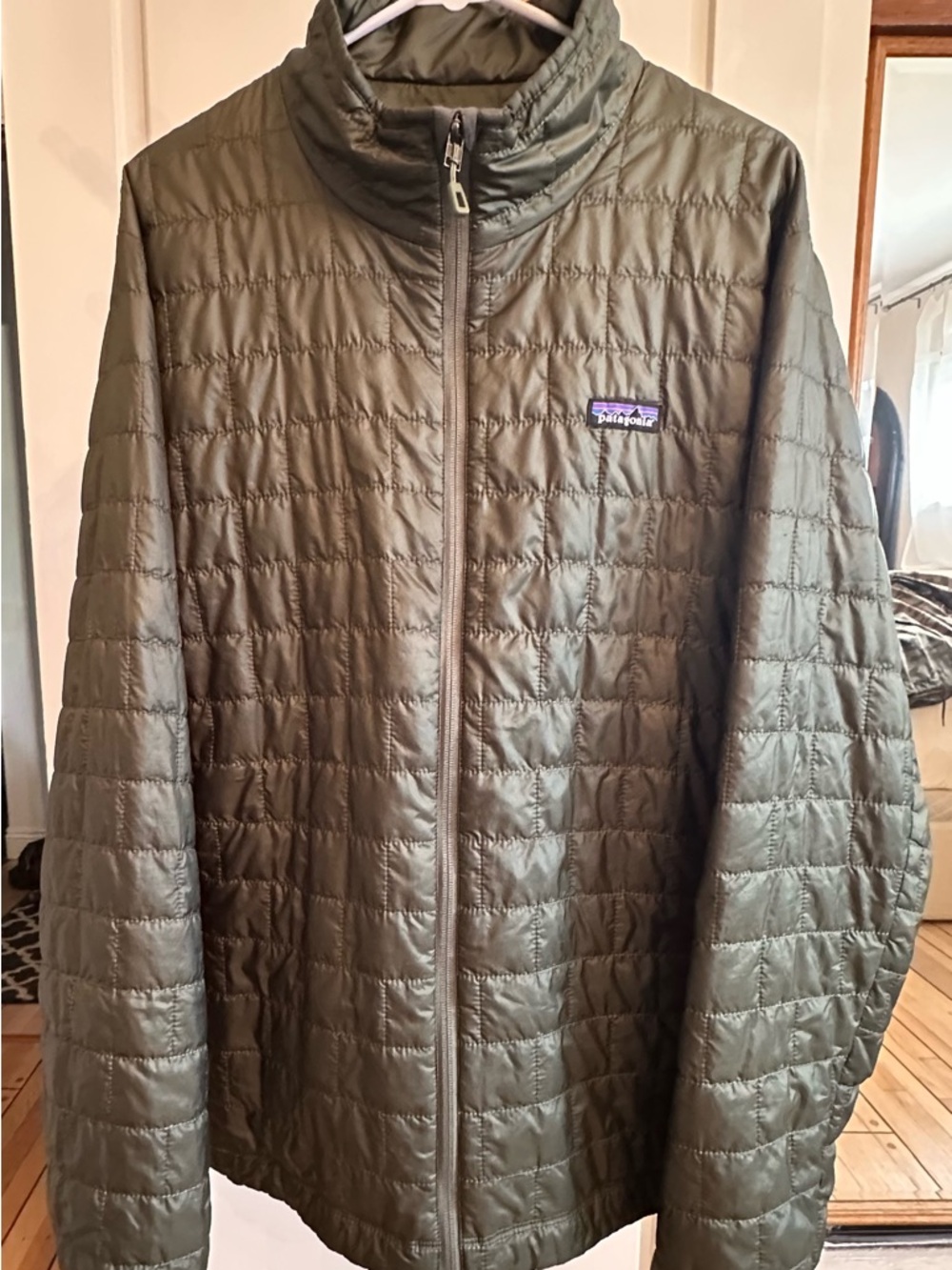 Patagonia Olive Green Quilted Puffer Jacket